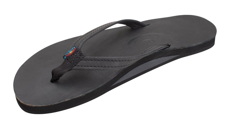 Rainbow Sandals Women's Single Layer Premier Leather Narrow Strap, Black, Ladies Medium / 6.5-7.5 B(M) US - Image 1
